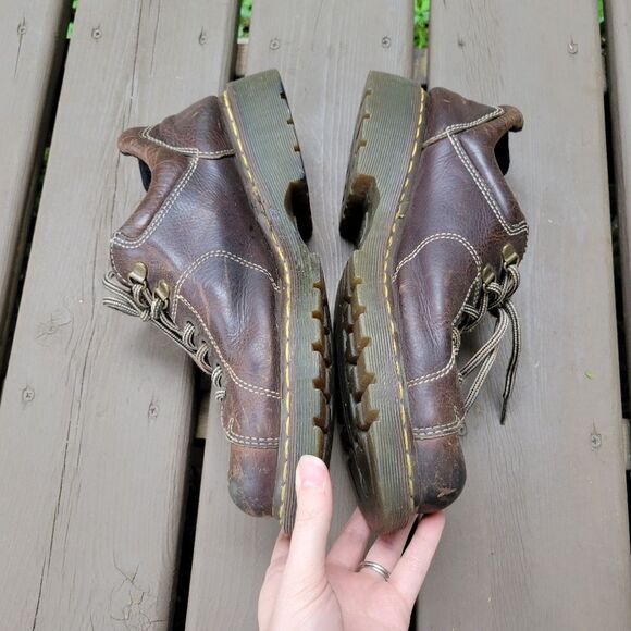 Dr Martens 12312 y2k Low Boot Lug Sole Platform Brown Leather Shoes Men's 11 - Picture 3 of 9